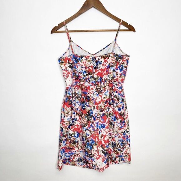 J. Crew Printed Seaside Cami Dress Blue Red Floral Size 4 - Picture 6 of 15